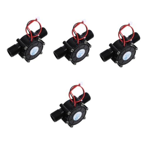 Gatuida 4 Piezas microgenerador hidroeléctrico generador de viento generador de corriente continua Motor bomba de agua manual turbina eólica hidrogenerador minigenerador el plastico Black