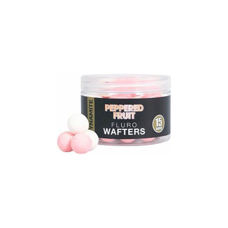 Dynamite Baits Peppered Fruit hookbaits (Fluro Wafters 15mm)