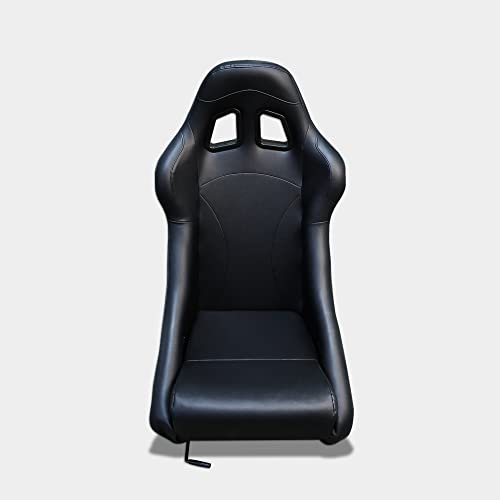M MODAUTO Asiento Deportivo para Coches,Baquet Deportivo de Cuero,Adaptable para Coches,Modelo N080,Negro