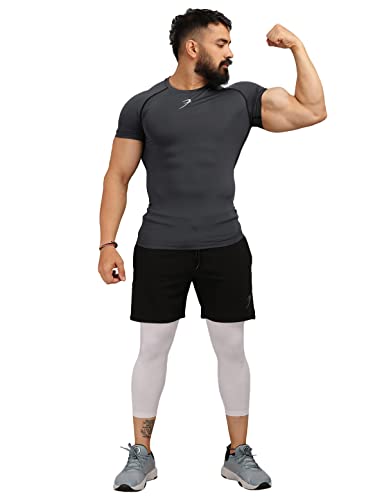Image of FUAARK Men's Half Sleeve Compression T-Shirt - Athletic Base Layer for Fitness