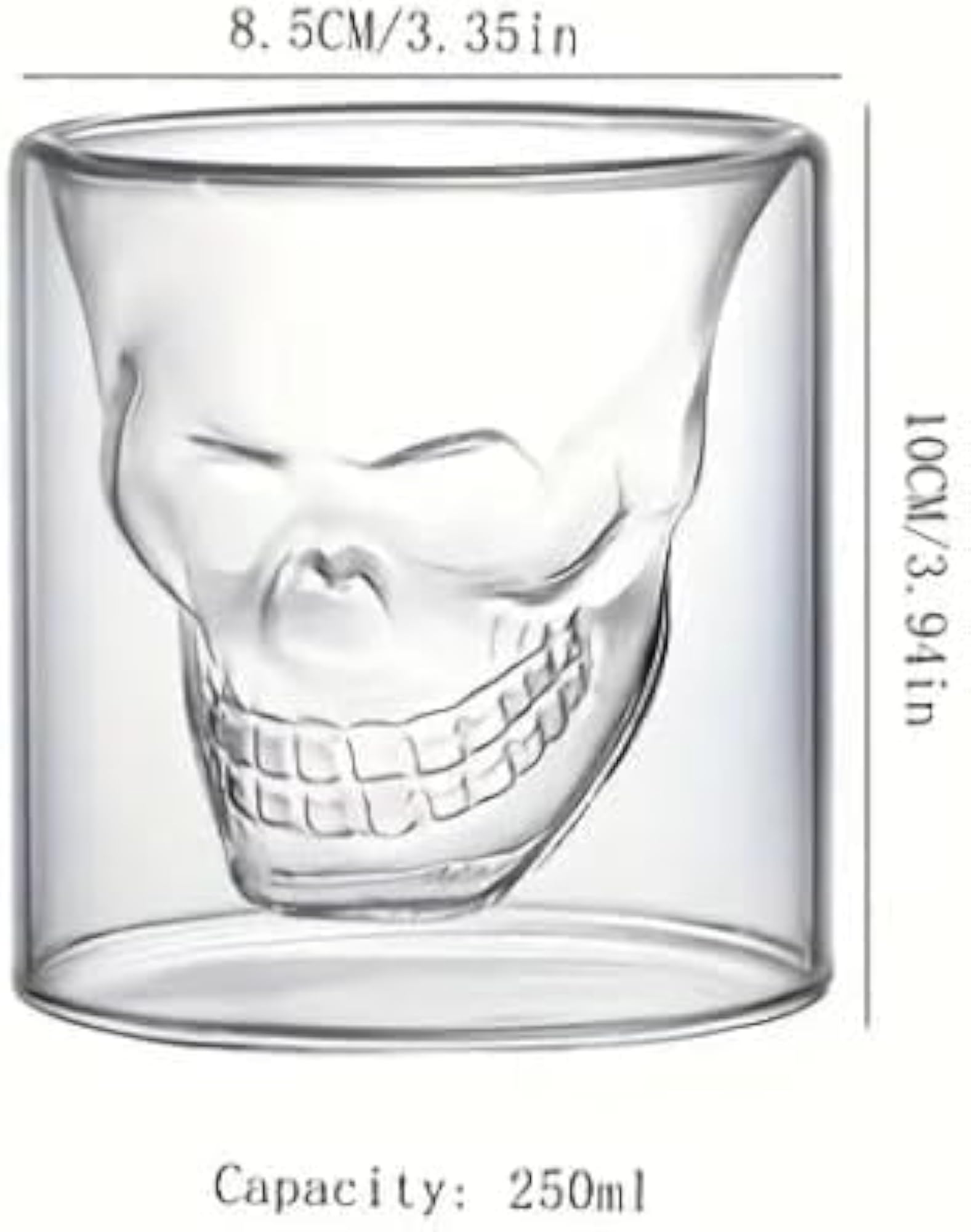 Keystone Skull Glass Beer Mug with Handle