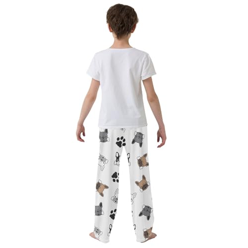 Boys' Pants Dog French Bulldog Pug Dog Paw Long Bottoms Jogger Pants Elastic Waist Trousers with Pockets S-XL3