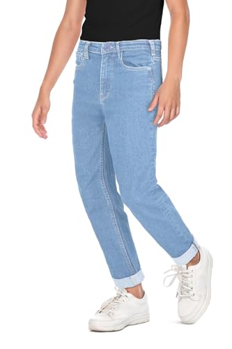 Image of Allen Solly Boys' Skinny Fit Jeans | Slim Denim Pants | Comfortable All-Day Feel | School & Casual Wear