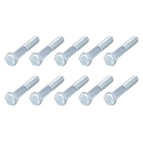 Image of METALLIXITY Hex Bolts (3 /8-16x2 inch) 10Pcs, Carbon Steel Zinc Plated Partial Threaded, Coarse Thread UNC Hex Head Screw Bolt - for Furniture Repair, Silver