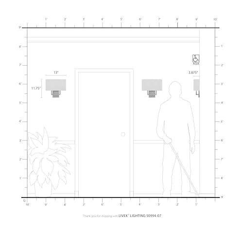 Image of Livex Lighting 50994-07 Pierson 2-Light Wall Sconce, Bronze | White Fabric Inside Hardback Shade