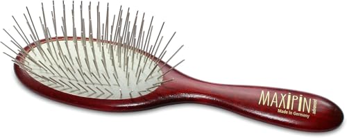 Mars Professional Advanced Maxipin Dog Brush, Manico in Legno Massiccio e Acciaio Inox perni