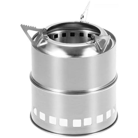 Camping Stove Stainless Steel Outdoor Wood Stove Portable Camping Stove Wooden Stove Portable Outdoor Camping Cooking for BBQ, Hiking, Cooking, Camping, Picnic Cover