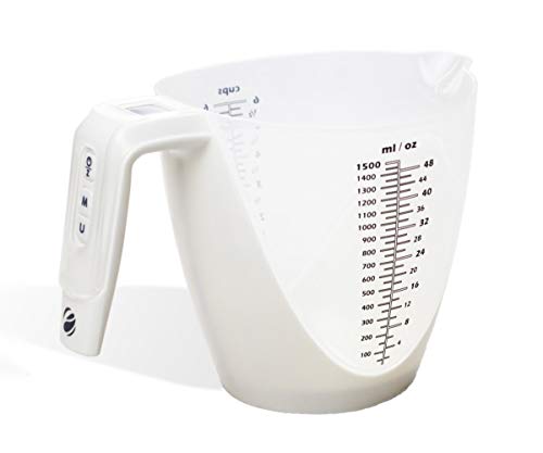 Eco4us - Dual Function - Digital Kitchen Scale with Removable Measuring Cup, 11 Pounds / 5 kg Capacity, Large Volume 1.5L Removable Measuring Cup Eco4us - Dual Function - Digital Kitchen Scale with Removable Measuring Cup, 11 Pounds / 5 kg Capacity, Large Volume 1.5L Removable Measuring Cup