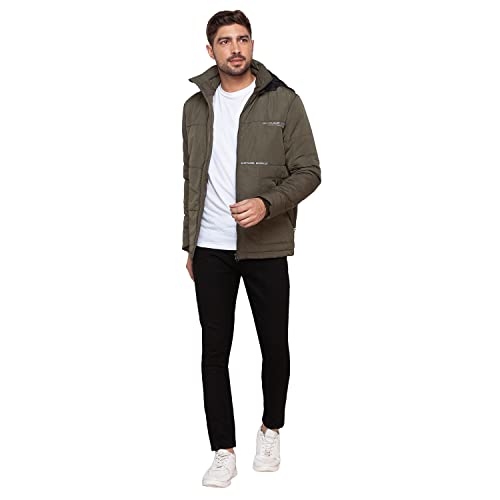 Image of Spykar Bottle Nylon Standard Length Full Sleeve Casual Jacket For Men