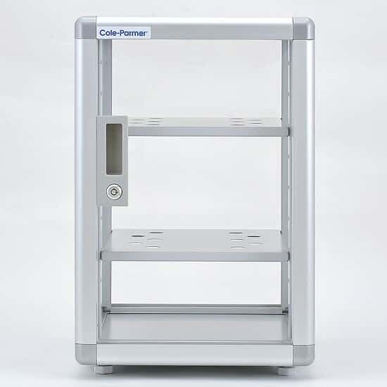 Cole-Parmer DC-400 Desiccator Cabinet, Aluminum Frame, Two Shelves; 70 L