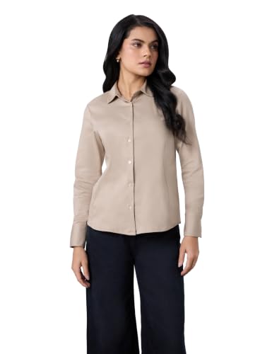 Image of Symbol Premium Women's Cotton Stretch Formal Shirt | Full Sleeve Button-Down | Regular Fit | Office-Wear | Desk-to-Dinner (Available in Plus Sizes)