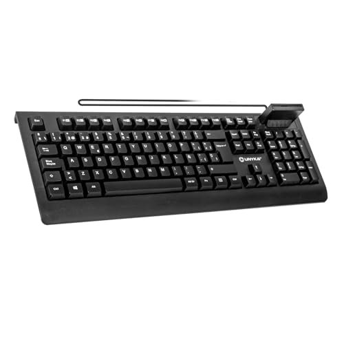 Unykach KB918 SmartCard DNIe ES – Teclado con Lector de Tarjetas Inteligentes Español | Ideal para Uso Profesional y Seguridad Digital | QWERTY | USB Plug & Play