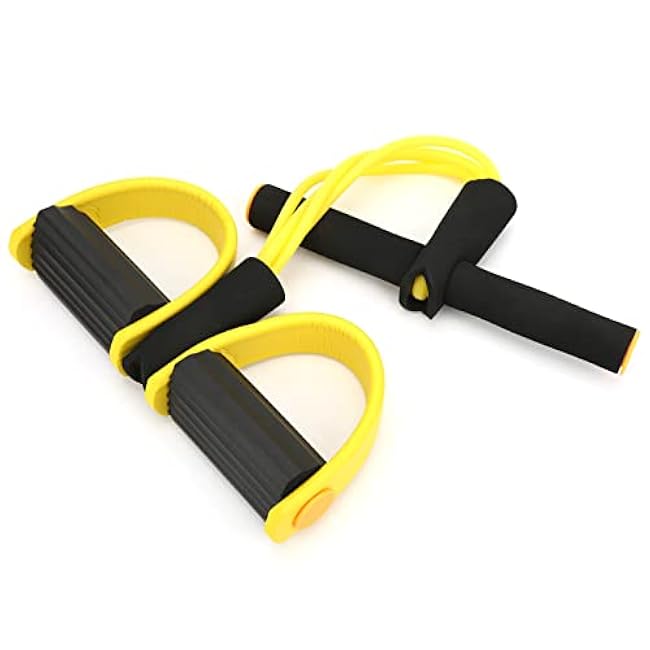 Multifunctional Tension Rope, Resistance Band with Foot Pedal, 2 Tubes Elastic Yoga Pedal Puller Resistance Band for for Abdomen/Waist/Arm/Leg Stretching Slimming Training
