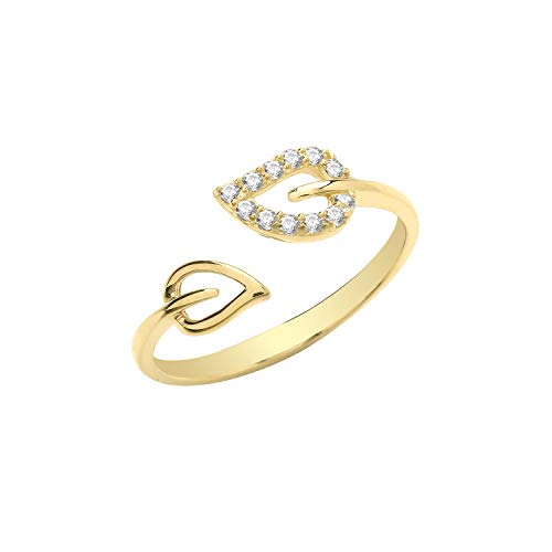 Bague motif femme en or jaune 9 carats et oxyde de zirconium WJS27446