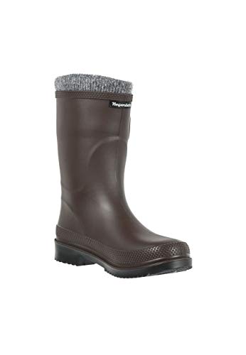 Regenliebe Damen Gummistiefel Pfütze-W warm gefüttert halbhoher Regenstiefel, Farbe:braun, Größe:38 EU