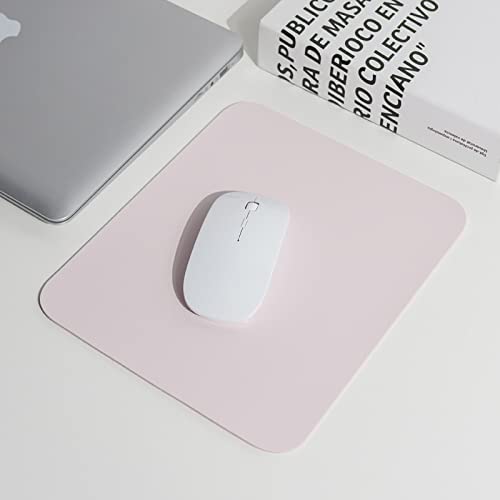 GERRIT Mouse Pad 9.84" x 8.26", Small PU Leather Mousepad with with Non-Slip, Computer Mouse Mat for Gaming, Desk, Wireless, Laptop, Travel, Office (pink)