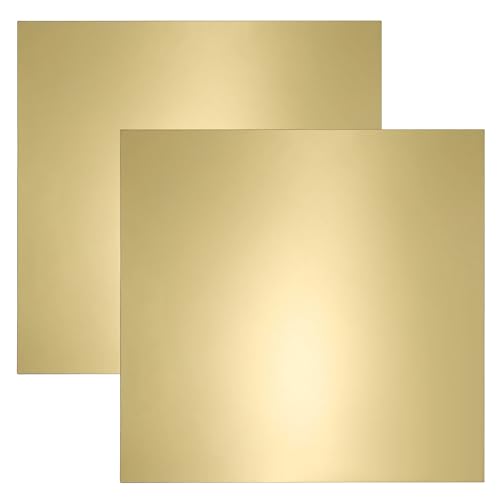 QWORK® H62 Lámina de Latón 0.5 mm, 150mm x 150mm