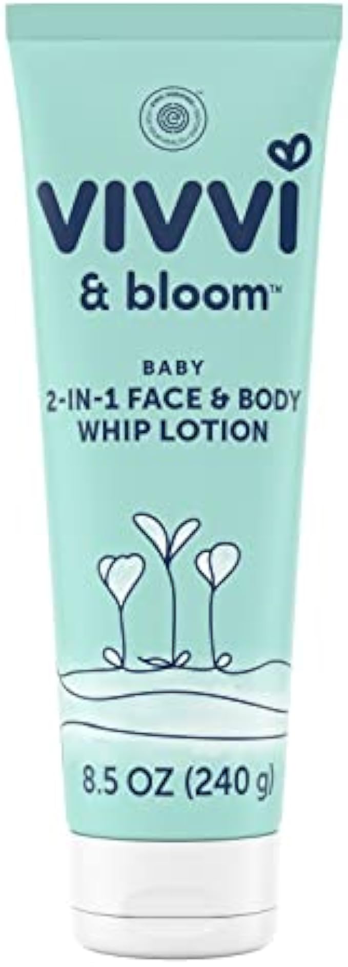 VIVVI & BLOOM - 2-in-1 Baby Lotion, Face and Body, for Delicate & Sensitive Baby Skin, Hypoallergenic Lotion Natural Scent, 8.5 oz (Pack of 1)