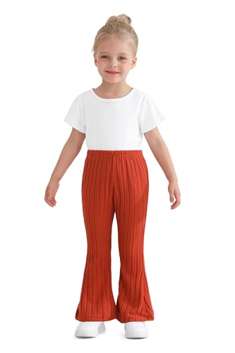 Image of Toddler Baby Girls Fall Bell Bottoms Pants Ruffle Flare Pants Soft Fleece Trousers for Children's