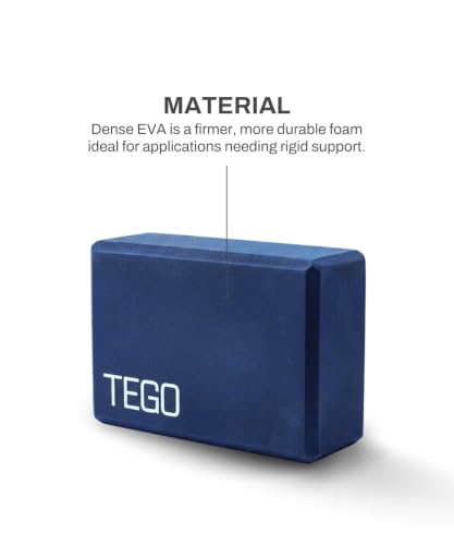 Image of TEGO Boost Yoga Block - Firm EVA - 3x6x9 Inches - Black Green - Accessory for Yoga and Pilates