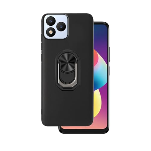 DAMONDY for Vortex J24 Phone Case,Vortex-J24 Cases,360 Ring Shockproof Cover Soft TPU Rubber Slim with Kickstand [Magnetic Car Mount] for Vortexj24 -Black