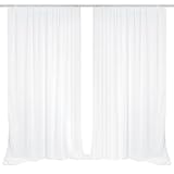 EMART 背景布 2点 背景カーテン 白い布 150x300cm 結婚式用 パーティー 記念撮影 飾り DIY シフォン生地 光沢感が良い しわ防止 シアー背景カーテン （ストラップ2点付き）