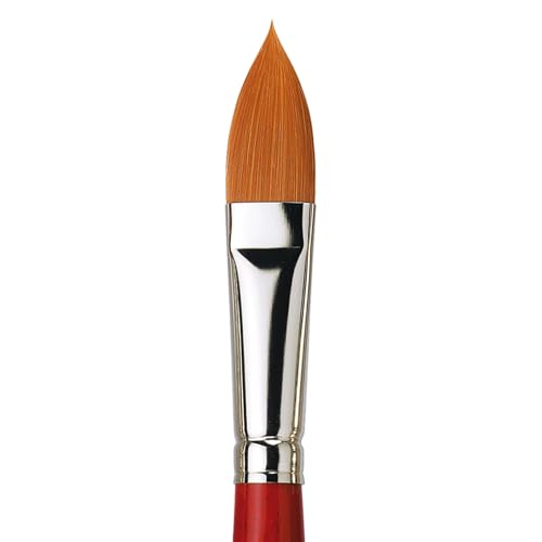 Image of da Vinci Watercolor Series 5584 CosmoTop Spin Paint Brush, Pointed Oval Synthetic with Red Handle, Size 20