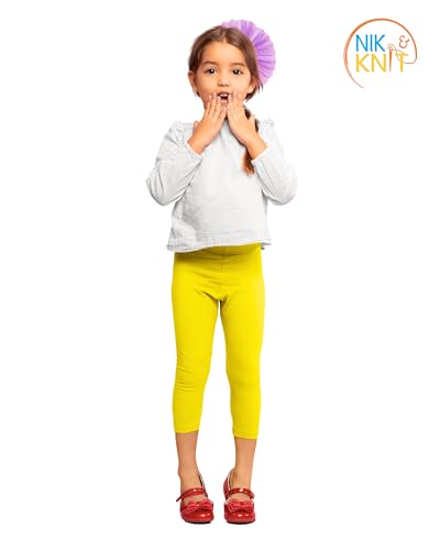 Image of NIK & KNIT Premium Stretchable Plain Capri Leggings for Girls /Kids | Night Wear | Leggings /Capris (Top /T-Shirt NOT Included)