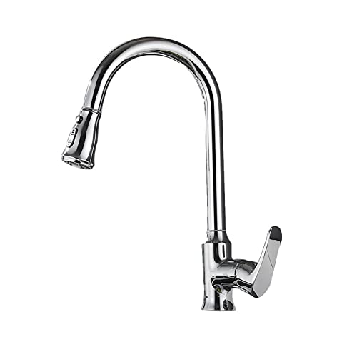 Robinet de cuisine mitigeur trou seul en nickel brossé ou chrome