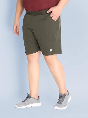 Image of CHKOKKO Men Shorts for Gym Sports or Running | Dry-Fit Fabric Single Layered Active Summer Workout Wear Knee Length Regular Fit | Elastic Waist with Front and Back Pockets