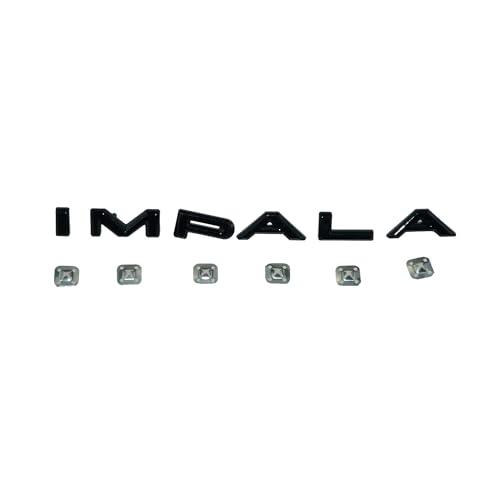 Image of 1Pc 1964 64 Impala Quarter Panel Emblems 3D Badge Letters Nameplate Replacement for Impala (Gloss Black)