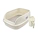 JYZT Lettiera per Gatti Box Bianco Semichiuso Cestino per Animali Domestici Antigoccia E Inodore Toilette per Gatti Non Tossica Facile da Pulire M
