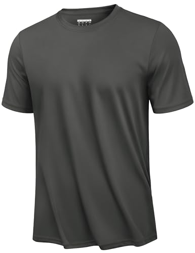 KEFITEVD Men's T-Shirt Short Sleeve UPF 50+ Lightweight Rash Guard Quick Dry T-Shirt for Outdoor Swimming,Dark Grey,S