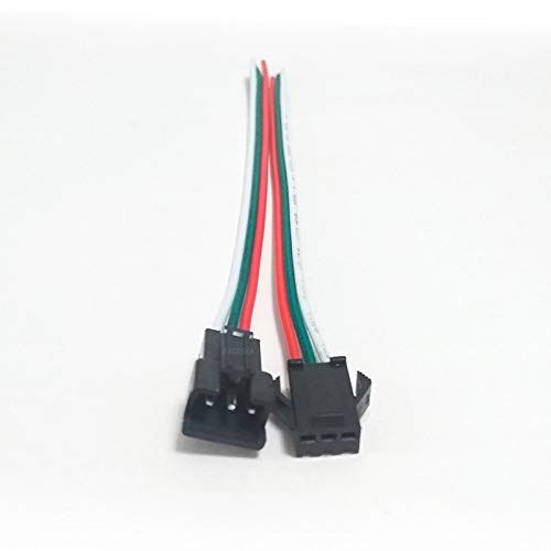 Davitu Electrical Equipments Supplies - 60 pairs 3pin JST SM Connector Male 50cm & Female 50cm Wire 3 way cable For WS2812B WS2811 WS2812 SK6812 LED Strip light
