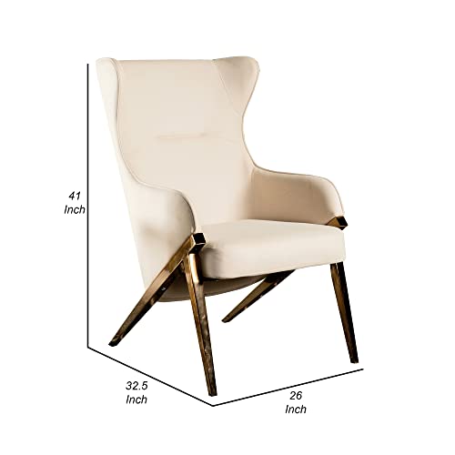 Sillón Contorneado Piel Vegana Beige miniatura 3