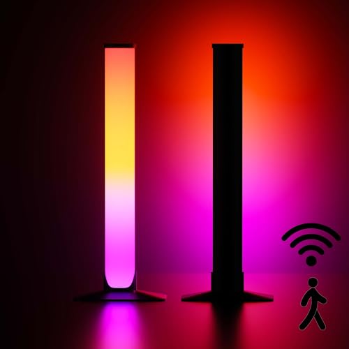 Barra de luz LED con detector de movimiento, lámpara RGB LED de retroiluminación para TV, detector de movimiento, regulable, sincronización de música, control de aplicación y mando a distancia, luz