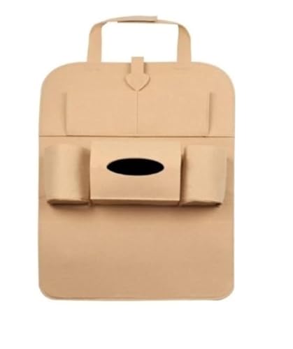 Generico Organizzatore Beige per Auto Con 6 Tasche Organizer Schienale Auto Protezione Sedile Universale