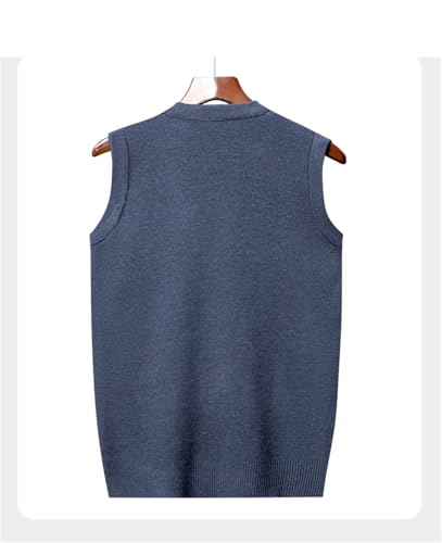 Mens Thickened Casual Sweater Tank Top Sleeveless V-Neck Warm Vest Comfortable Breathable Pullover2