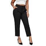 Womens Crop Dress Pants Plus Size Business Casual...