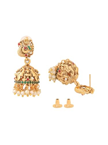 Yellow Chimes Jewellery Set for Women Gold Plated Green Beads Drop Peacock Designed Bridal Choker Necklace Set for Women and Girls