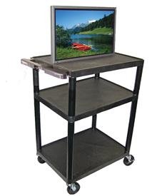 Luxor Molded Plastic Adjustable-Height Table, 3 Shelf, 40 Inch Luxor Molded Plastic Adjustable-Height Table, 3 Shelf, 40 Inch