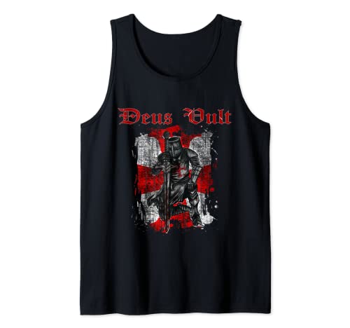 Deus Vult - Knight Templar - Vintage Crusader Tank Top, Black