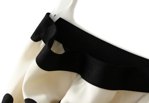 Womens Polka Dot Skirt High Waisted Retro Satin Long Skirs Pleated Casual Swing Flared Skirt 2025 Trendy Fashion4