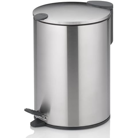 Kela Stainless Steel Bathroom Bin with Soft Closure Cover