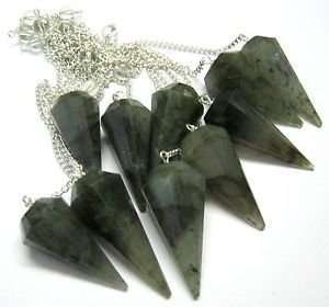 Diez Labradorita cono Pendulums cristal curación Reiki radiestesia regalo bienestar Feng Shui Meditación Paz Armonía amor éxito prosperidad Gemstone regalo