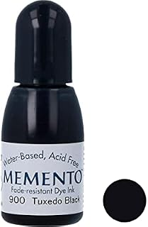 Tsukineko Tuxedo Memento Re-inker, Black, 2.8 x 2.8 x 7.3 cm
