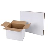 CRUGLA 8x6x6 White Shipping Boxes Set of 6, White Corrugated Cardboard Boxes for Small Business Shipping Mailing Packing