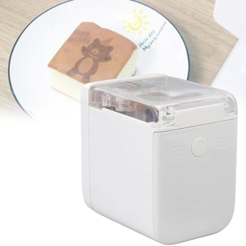 ケーキプリンター、3色サーマルインクジェットマルチライン印刷ハンドヘルドフードプリンターパン用コンパクト、ポータブルコーヒープリンターUSB定規付き、フード印刷DIYパンコーヒー後期印刷