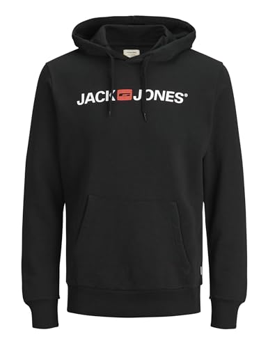 JACK & JONES Jjecorp Logo Sweat Hood Noos_12137054, Hombre, Negro (Black),M