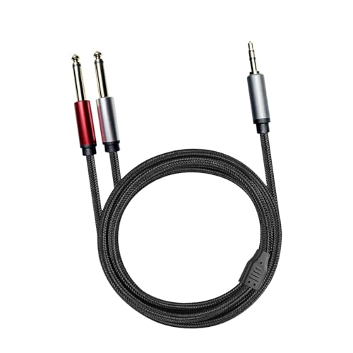 Cable de audio jack 3.5mm a doble 6.35mm 1 m miniatura 1